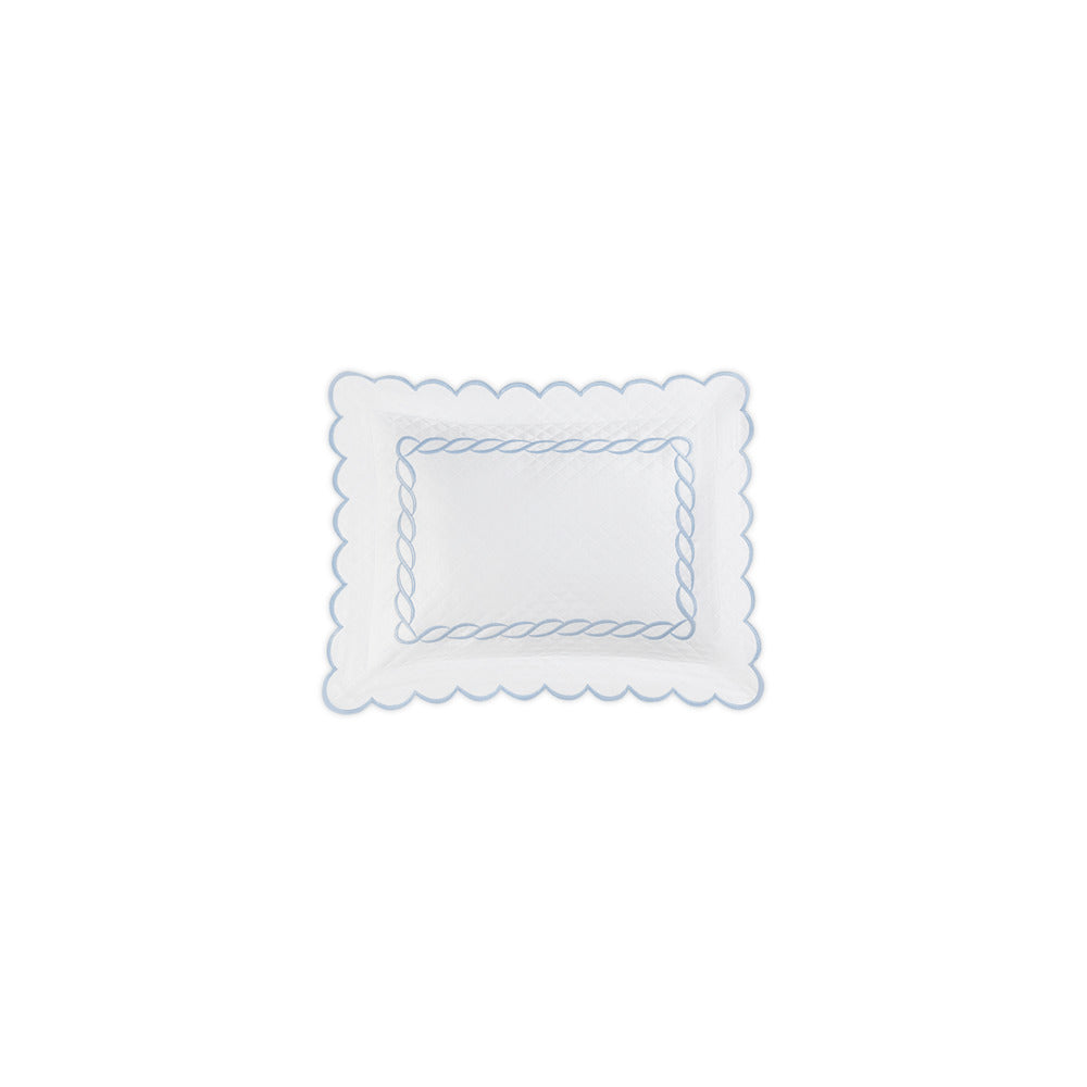 Classic Chain Scallop Matelasse Sham Light Blue Boudoir 