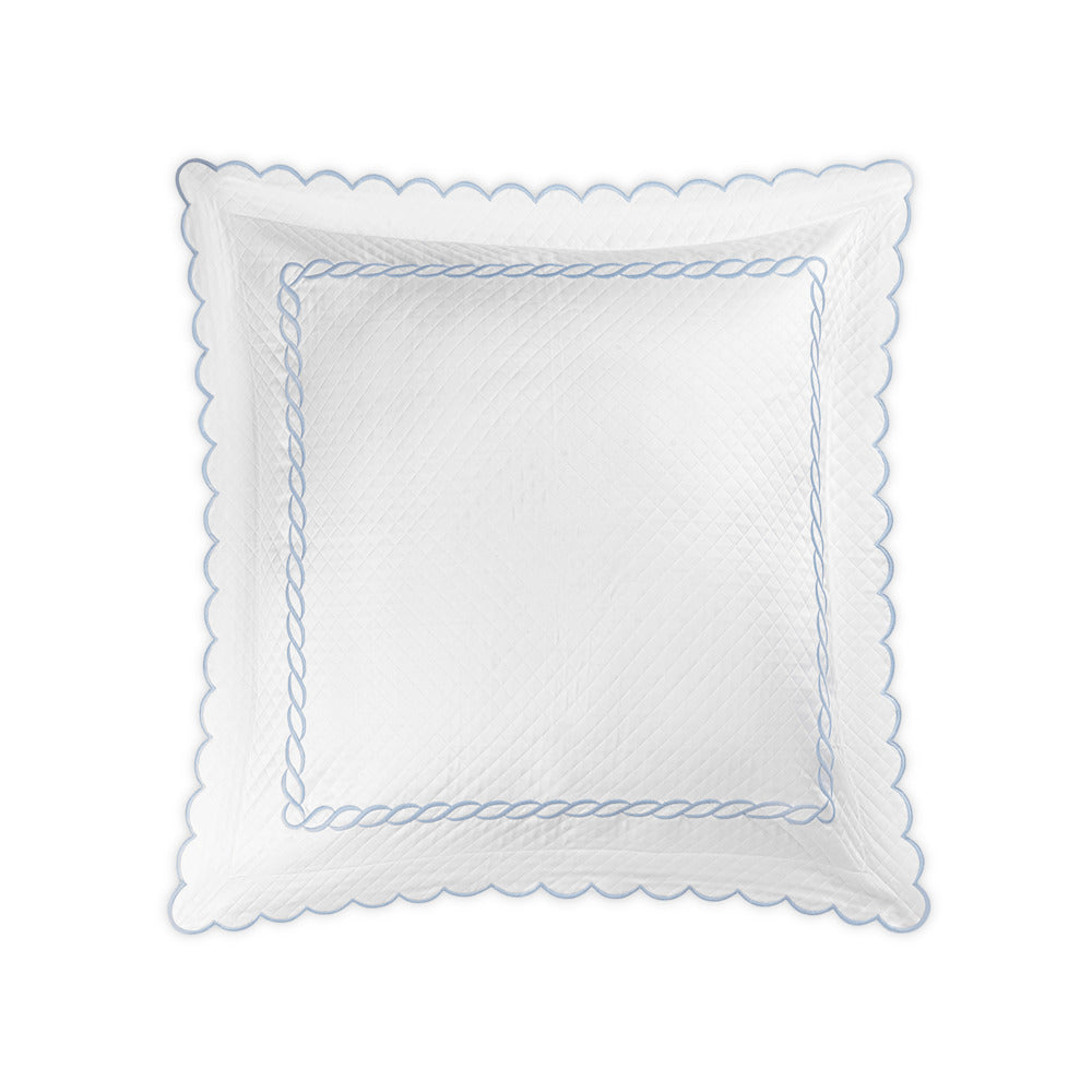 Classic Chain Scallop Matelasse Sham Light Blue Euro 