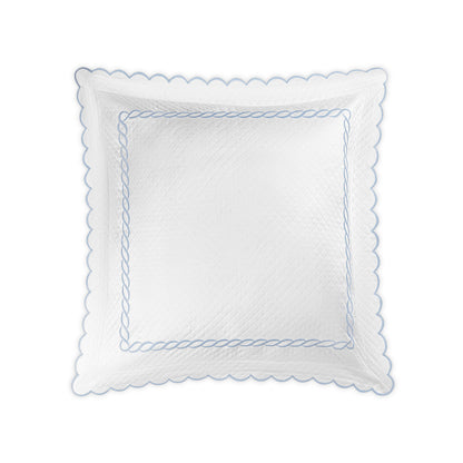 Classic Chain Scallop Matelasse Sham Light Blue Euro 