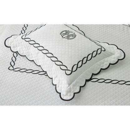 Classic Chain Scallop Matelasse Sham Light Blue Standard 3