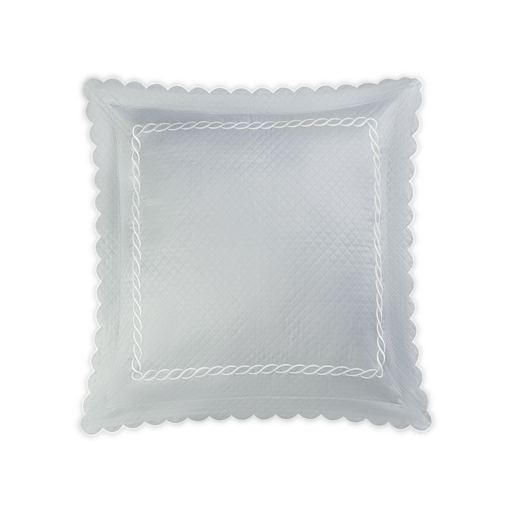 Classic Chain Scallop Matelasse Sham Pool & Bone Euro 