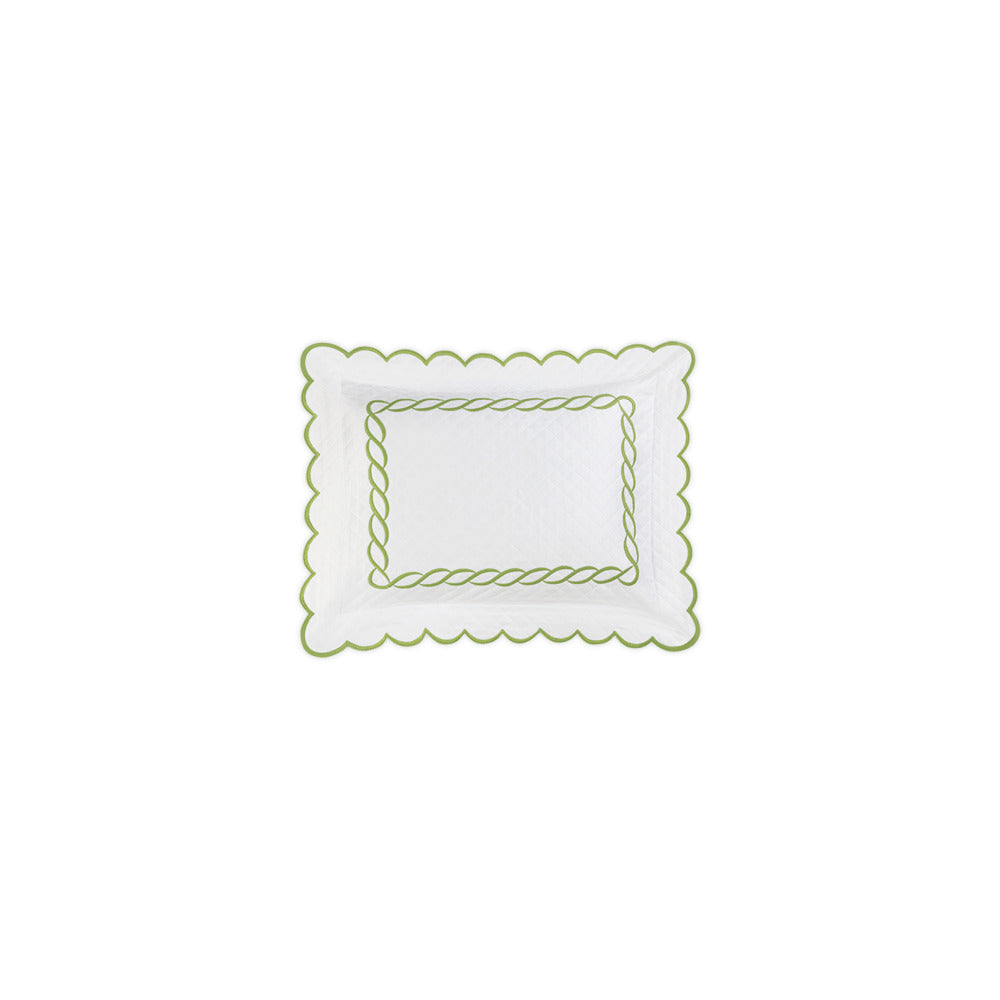Classic Chain Scallop Matelasse Sham Spring Green Boudoir 