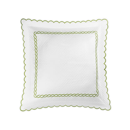 Classic Chain Scallop Matelasse Sham Spring Green Euro 