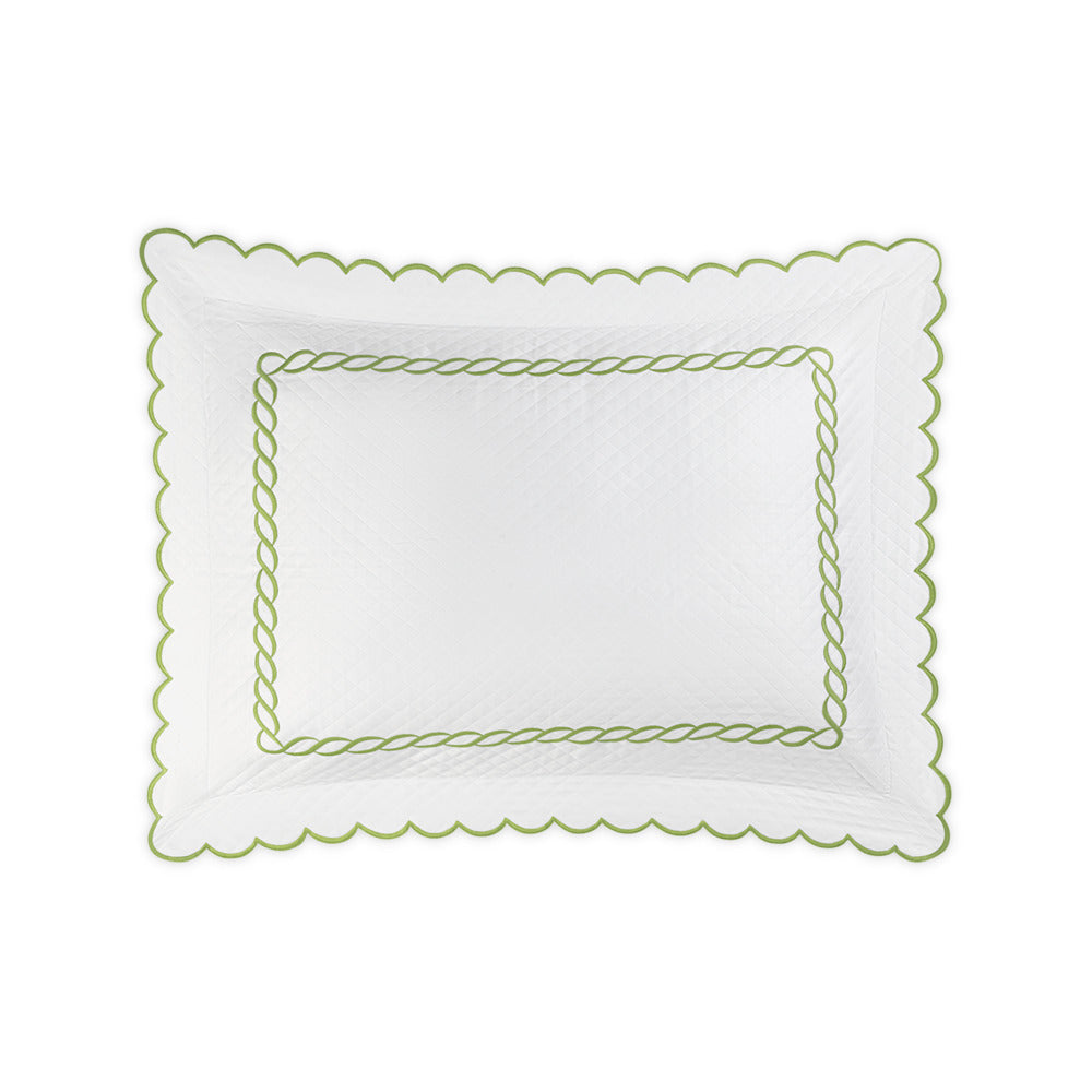 Classic Chain Scallop Matelasse Sham Spring Green Standard 