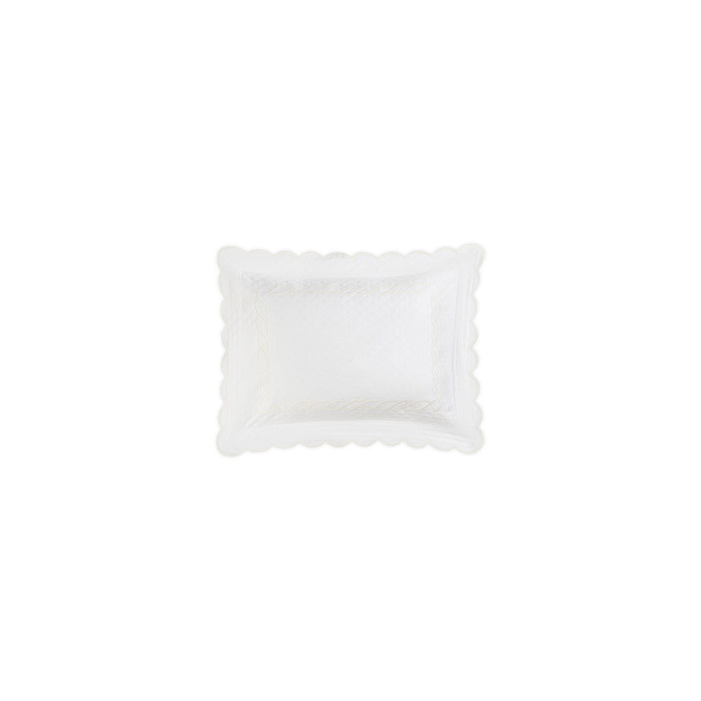 Classic Chain Scallop Matelasse Sham White Boudoir 