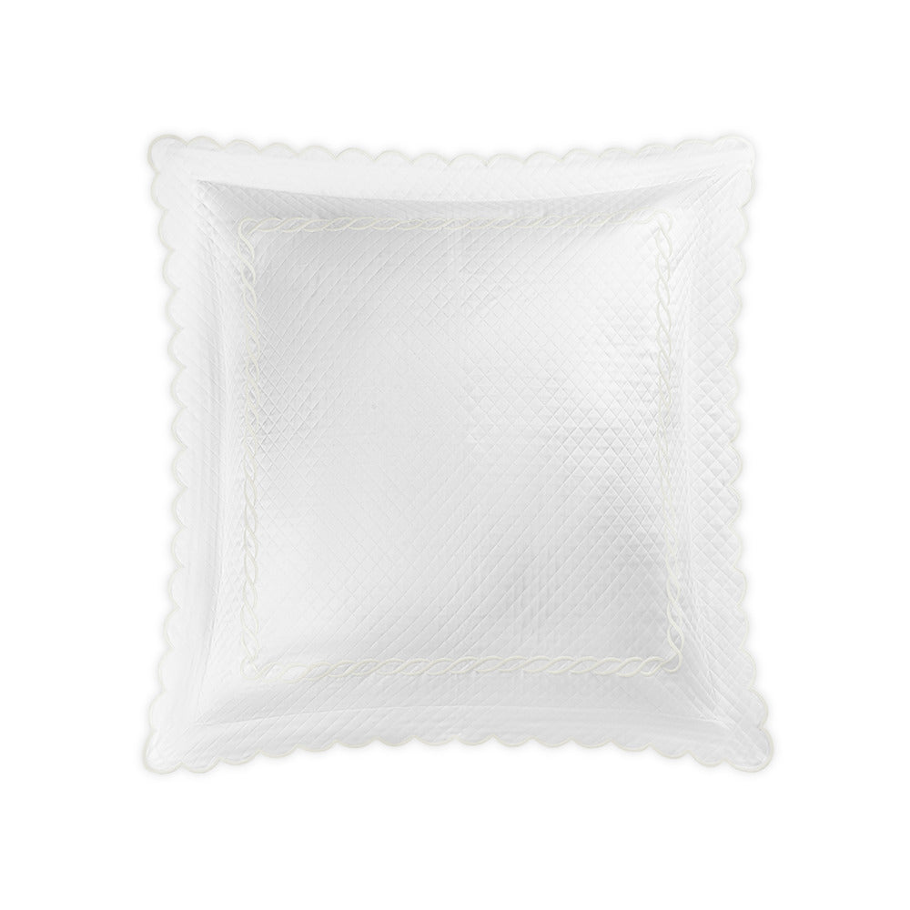 Classic Chain Scallop Matelasse Sham White Euro 