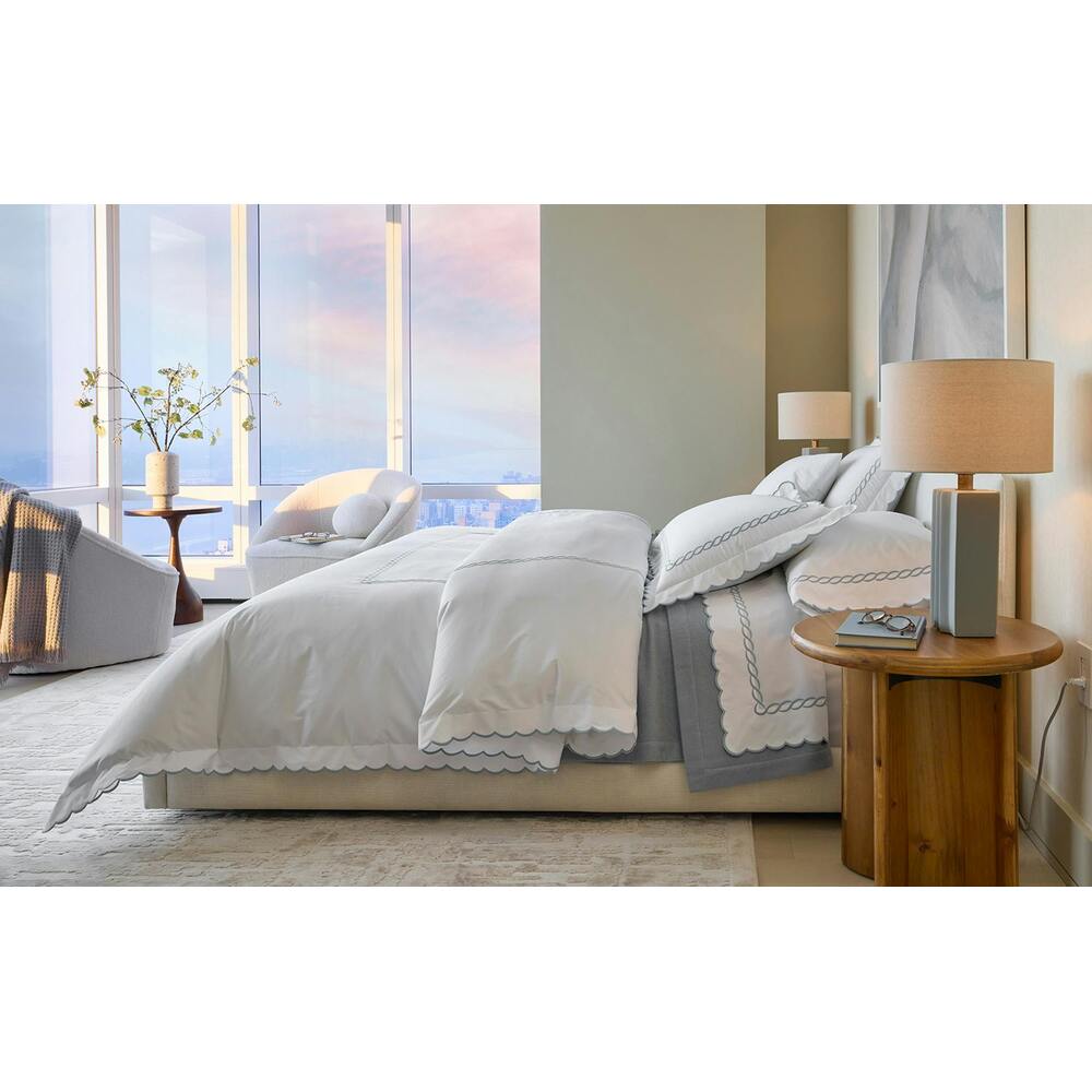 Classic Chain Scallop Pillowcase Pair Dune 1