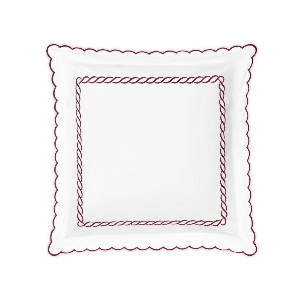 Classic Chain Scallop Sham Red Euro 