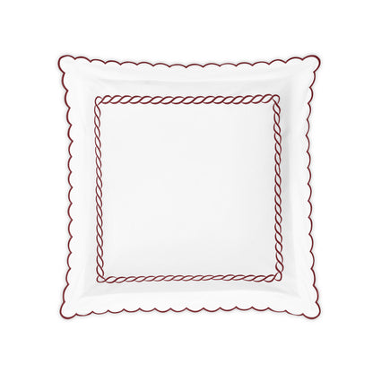 Classic Chain Scallop Sham Red Euro 