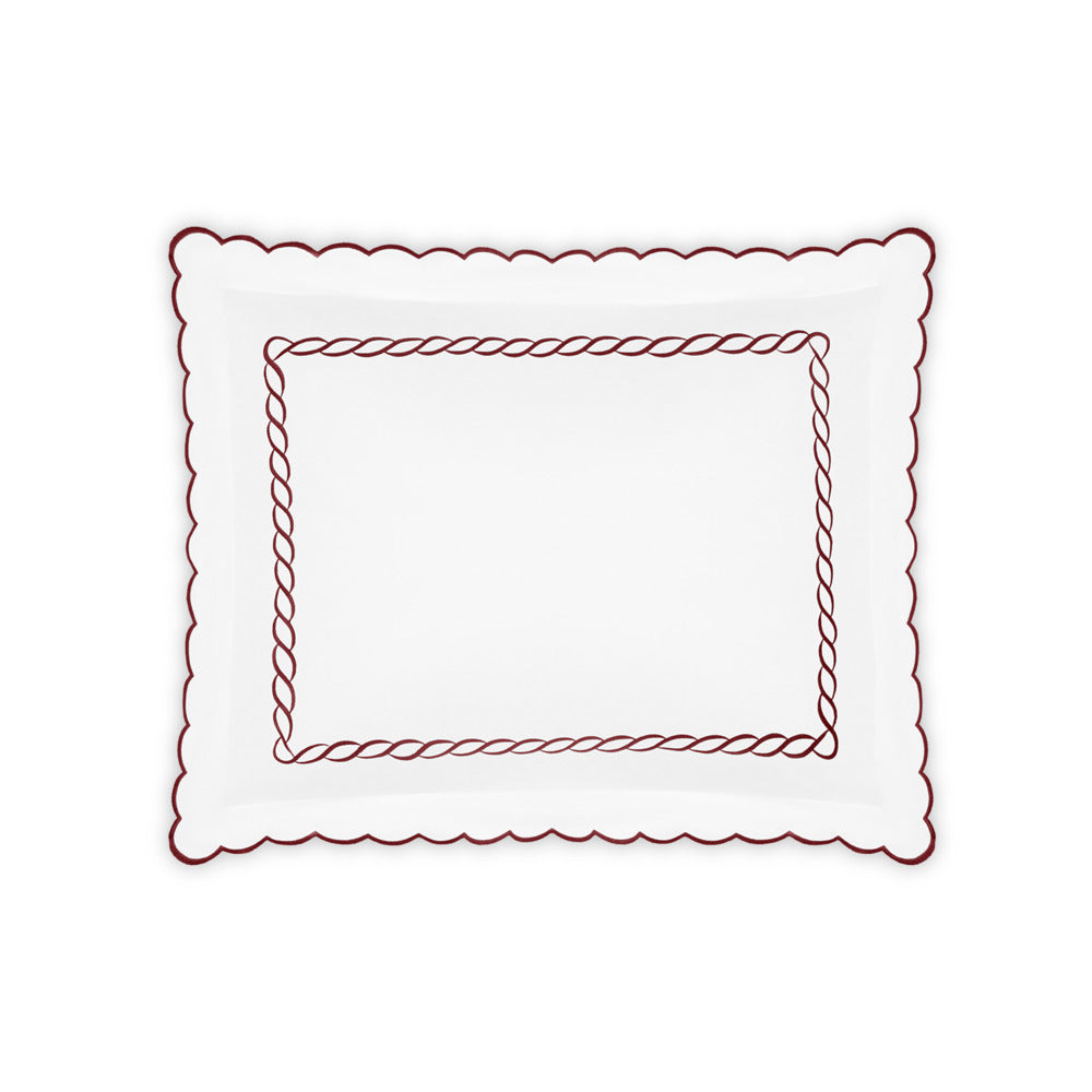 Classic Chain Scallop Sham Red Standard 