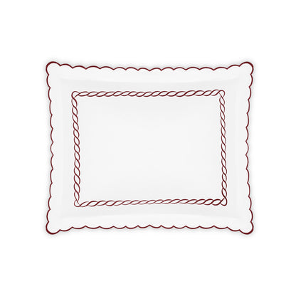 Classic Chain Scallop Sham Red Standard 