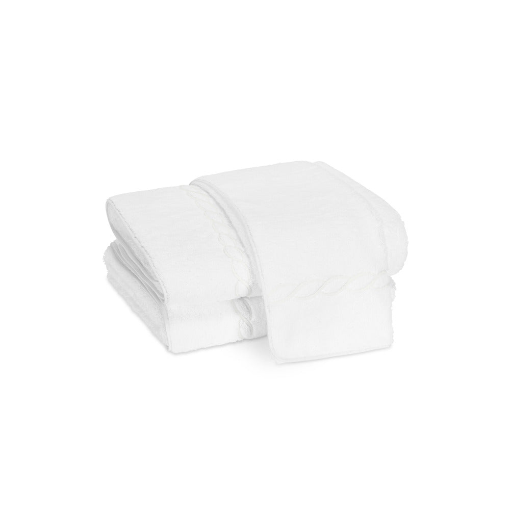 Classic Chain Wash Cloth White 