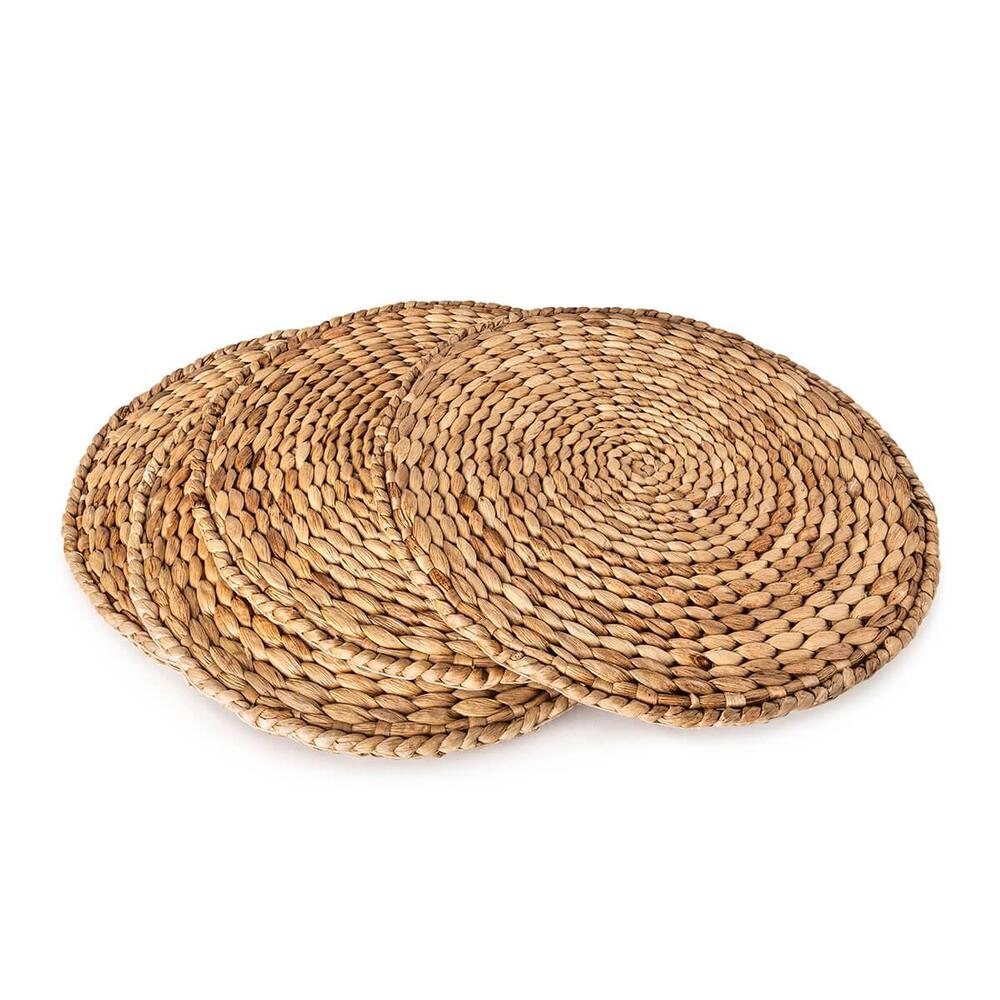 Clayton Natural Round Placemat, 15", Set of 4 by Simon Pearce 