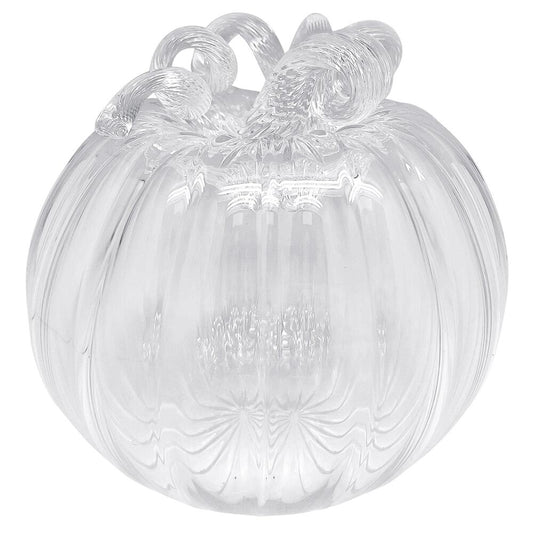 Clear Glass Extra Large Pumpkin with Clear Stem by Mariposa 