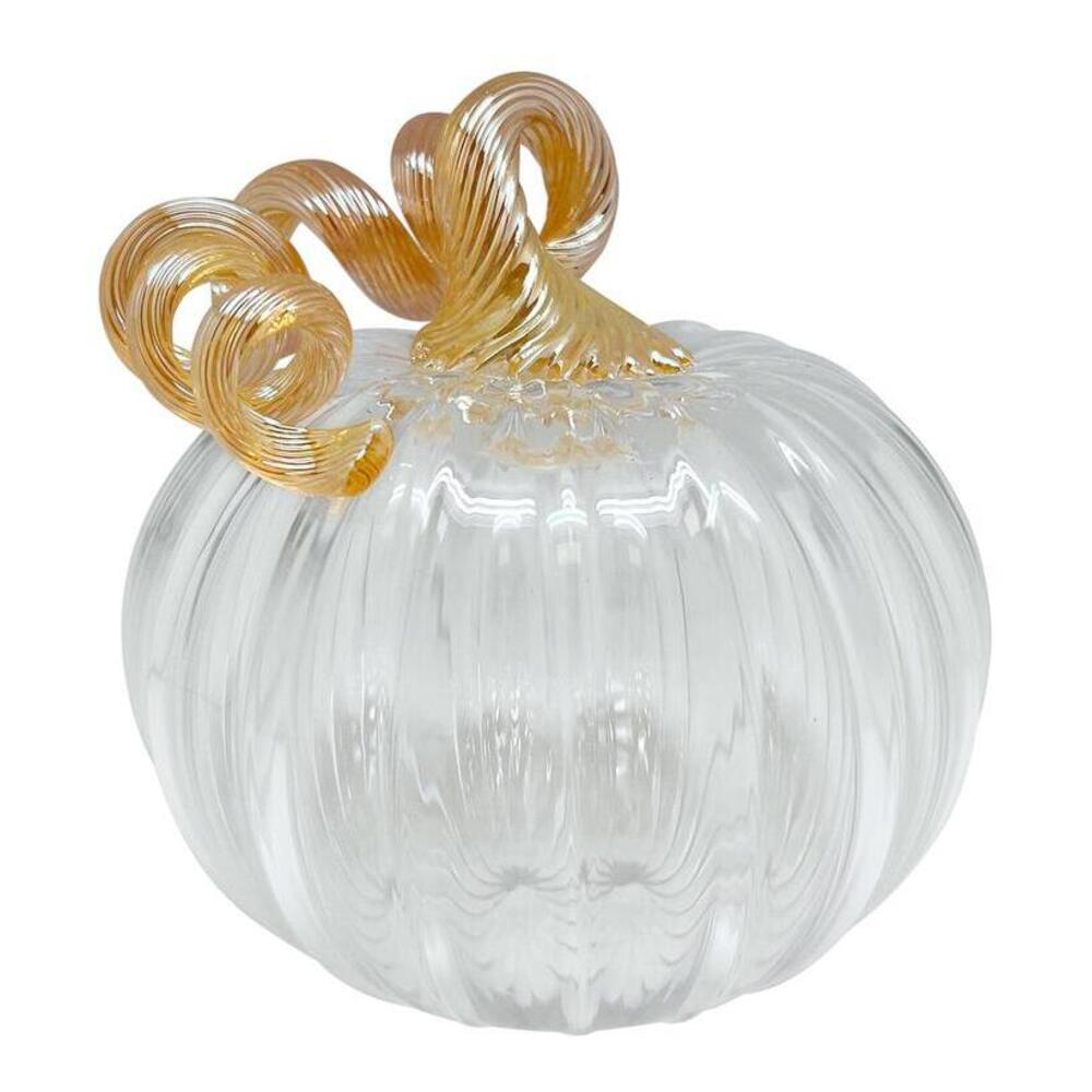 Clear & Gold Glass Medium Pumpkin by Mariposa 