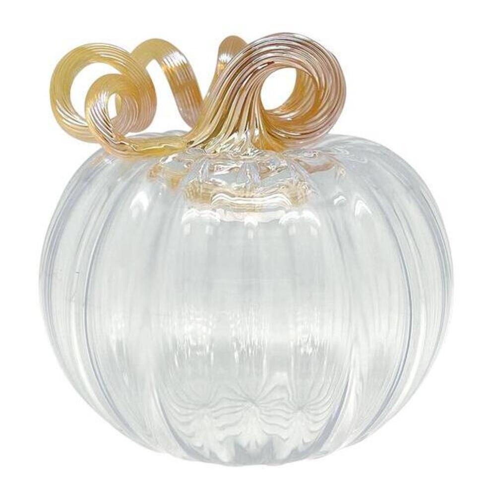 Clear & Gold Glass Small Pumpkin by Mariposa 