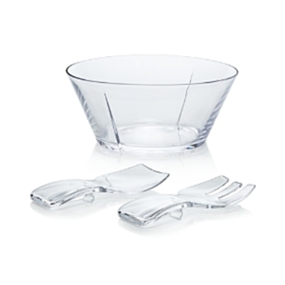 Clear Salad Bowl with Servers by Mario Luca Giusti