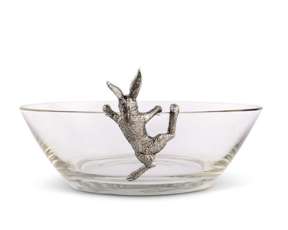 Climbing Bunny Glass Serving / Salad Bowl by Vagabond House 2