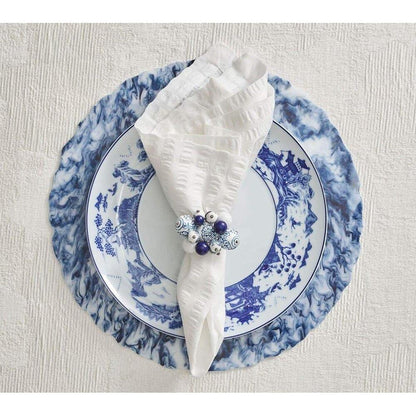 Cloud Napkin Ring - Set of 4 White & Blue by Kim Seybert 8