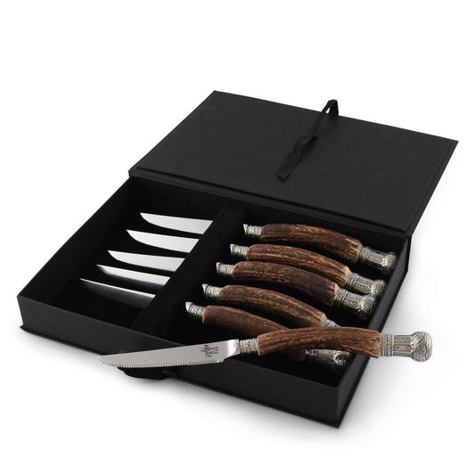 Composite Antler King Crown Steak Knife Set by Vagabond House 