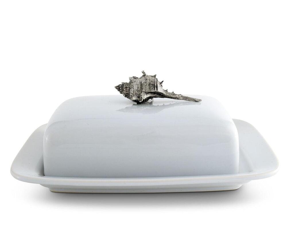 Conch Shell Stoneware Butter Dish by Vagabond House 5