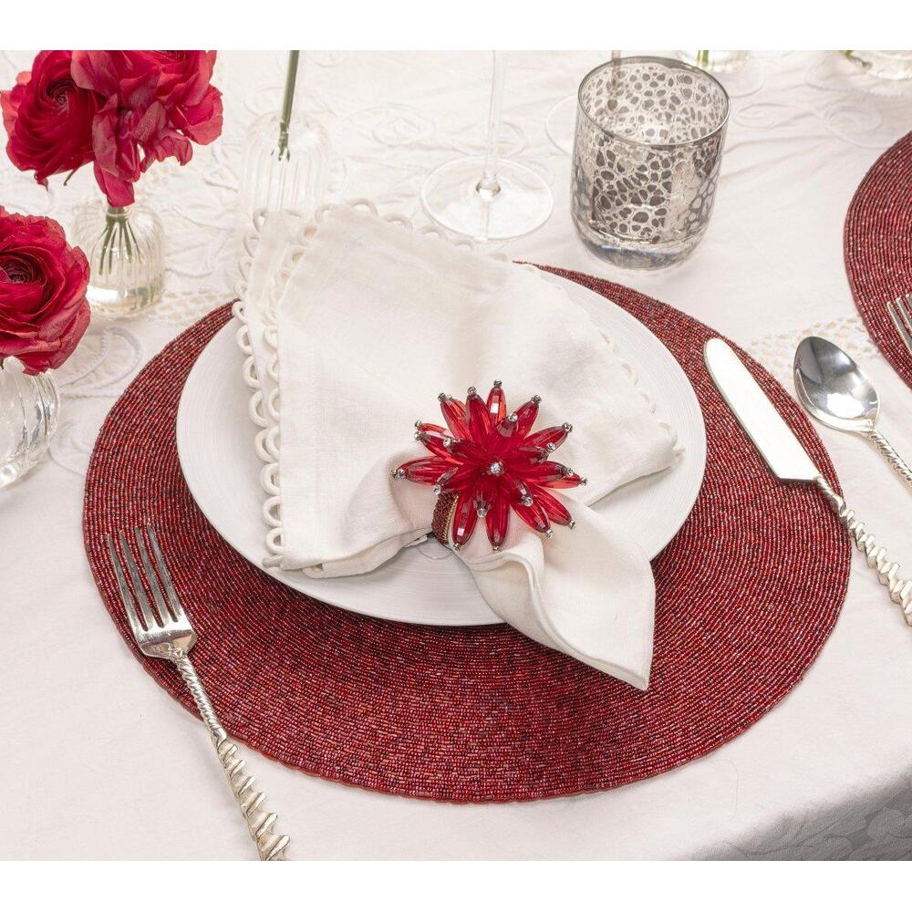 Confetti Placemat in Red - Set of 4 by Kim Seybert 4