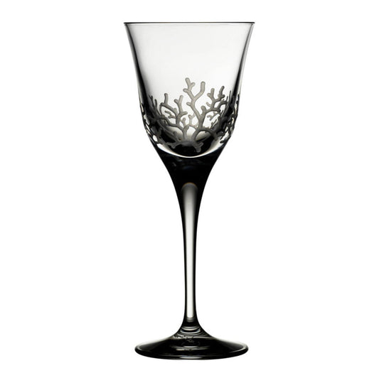 Coral Clear White Wine Glass by Varga Crystal 