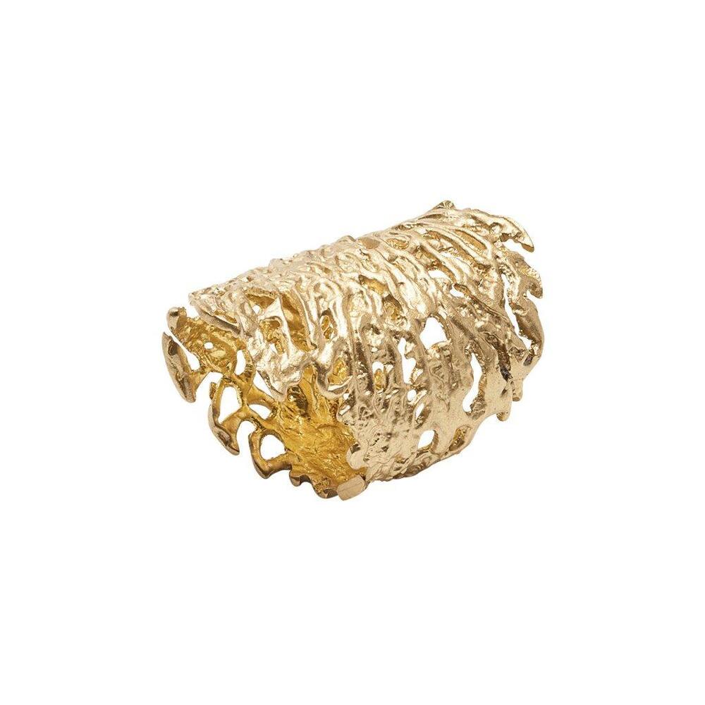 Coral Cuff Napkin Ring in Gold - Set of 4 by Kim Seybert 