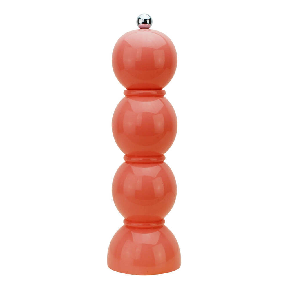 Coral Pink Bobbin Salt or Pepper Mill Grinder 24cm by Addison Ross Additional Image-2