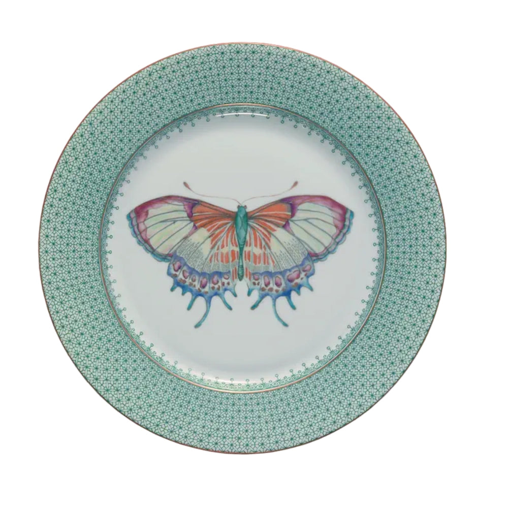 Cornflower Lace Butterfly Dessert Plate by Mottahedeh 2
