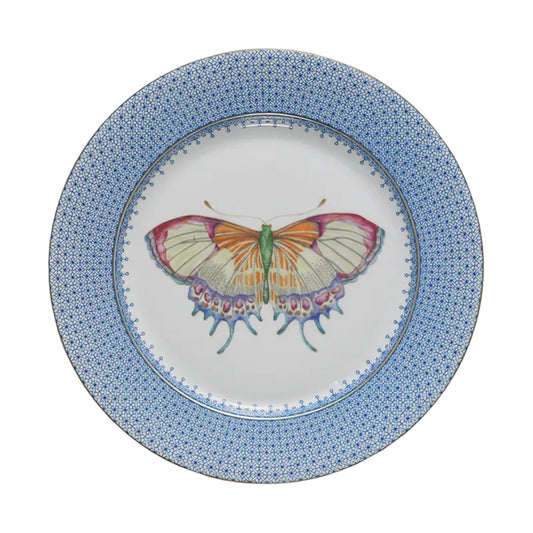 Cornflower Lace Butterfly Dessert Plate by Mottahedeh 
