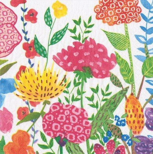 Cottage Floral Cocktail Napkin By Caspari by Mariposa 