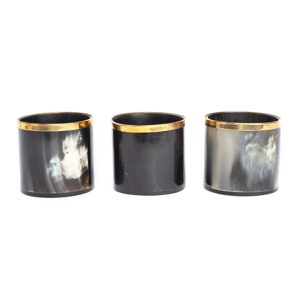 Cow Horn Votive with Gold Trim by Ngala Trading Company
