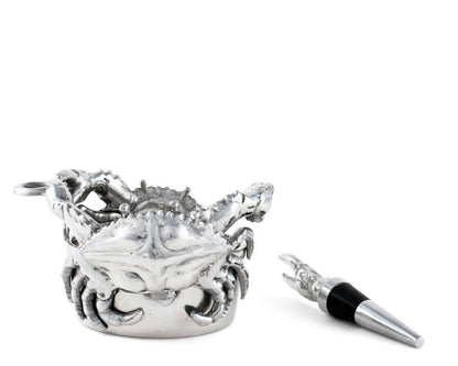 Crab Wine Caddy and Stopper Set by Arthur Court Designs 1