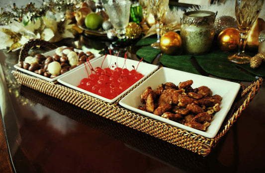 Crudite Section Condiment Server Tray with 3 Porcelain Dish by Calaisio 1