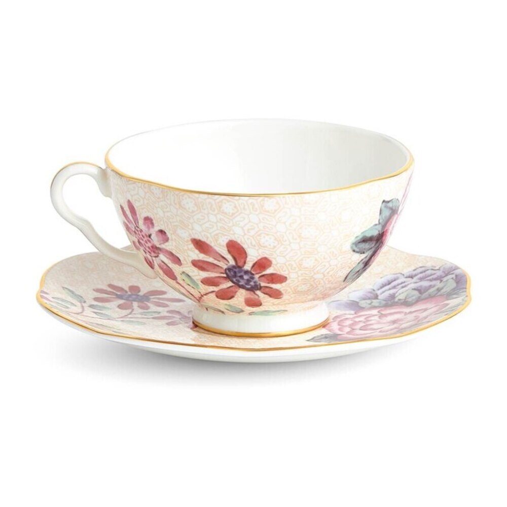 Cuckoo Peach Teacup And Saucer by Wedgwood Additional Image - 4
