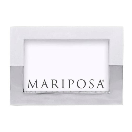 Cutting Edge White And Silver Picture Frame by Mariposa 