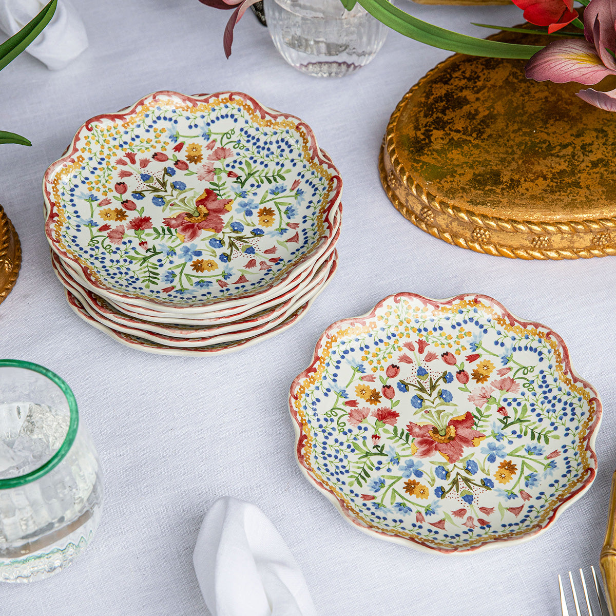Sofia Side/Cocktail Plate Set/4 by Juliska, lifestyle setting