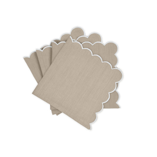 Dakota Napkin set of 4 Oat & White 