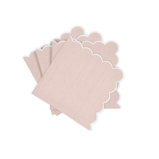Dakota Napkin set of 4 Pink & White 