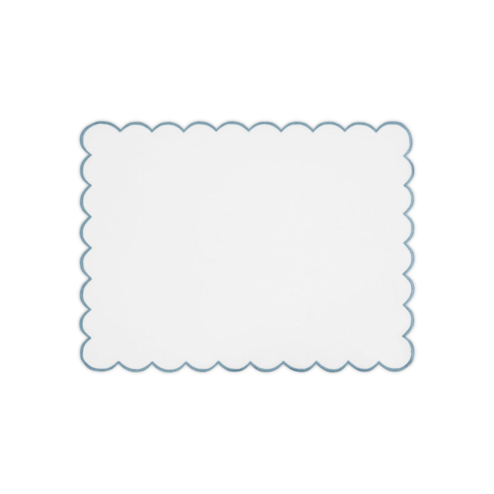 Dakota Oblong Placemat set of 4 White & Hazy Blue 