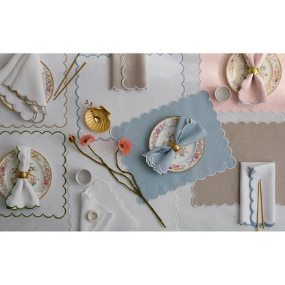 Dakota Tablecloth Oat & White 1