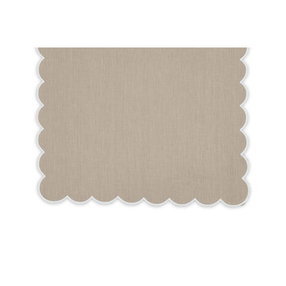 Dakota Tablecloth Oat & White 16" W x 108" L Runner 