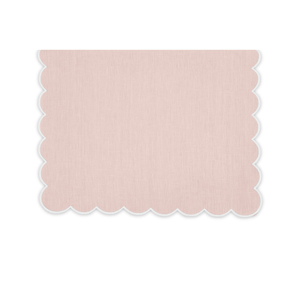 Dakota Tablecloth Pink & White 16" W x 108" L Runner 