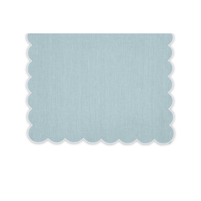 Dakota Tablecloth Sky & White 16" W x 108" L Runner 
