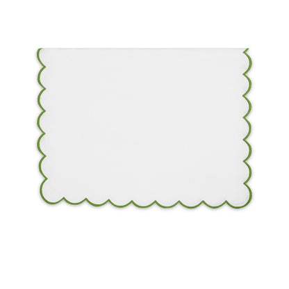Dakota Tablecloth White & Grass 16" W x 108" L Runner 