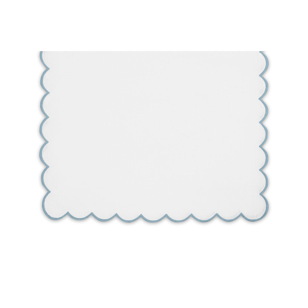 Dakota Tablecloth White & Hazy Blue 16" W x 108" L Runner 