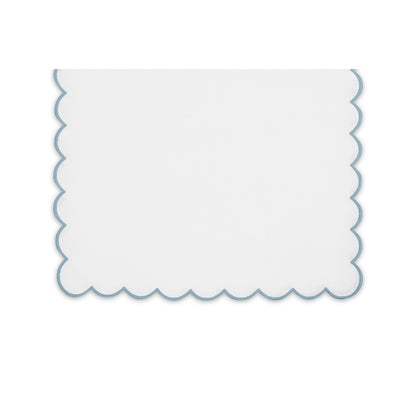 Dakota Tablecloth White & Hazy Blue 16" W x 108" L Runner 
