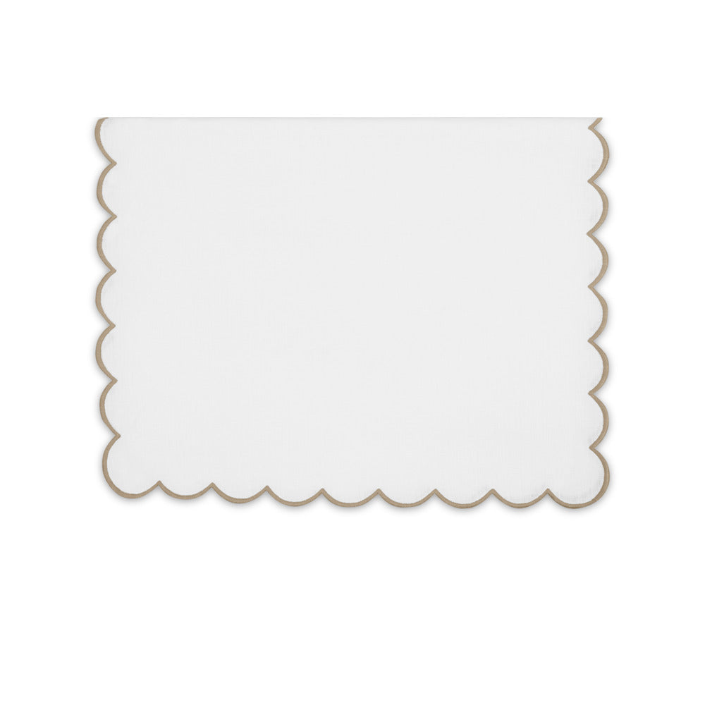 Dakota Tablecloth White & Oat 16" W x 108" L Runner 
