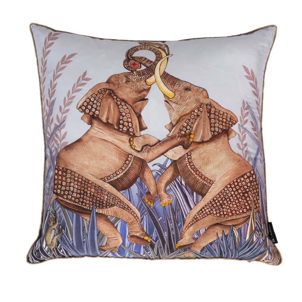 Dancing Elephants Pillow by Ngala Trading Company